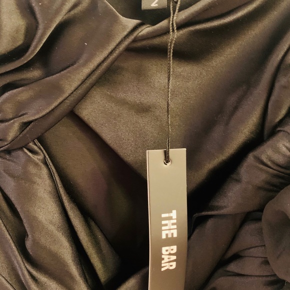 Brand New “The Bar” Silk Twist Black Mini Dress - Picture 4 of 4